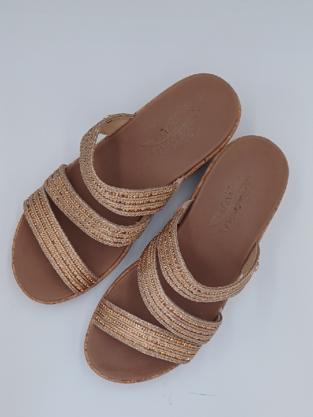 Skechers Beverlee Arch Fit Always Classy Rose Gold Wedge Sandal - Picture 5 of 12